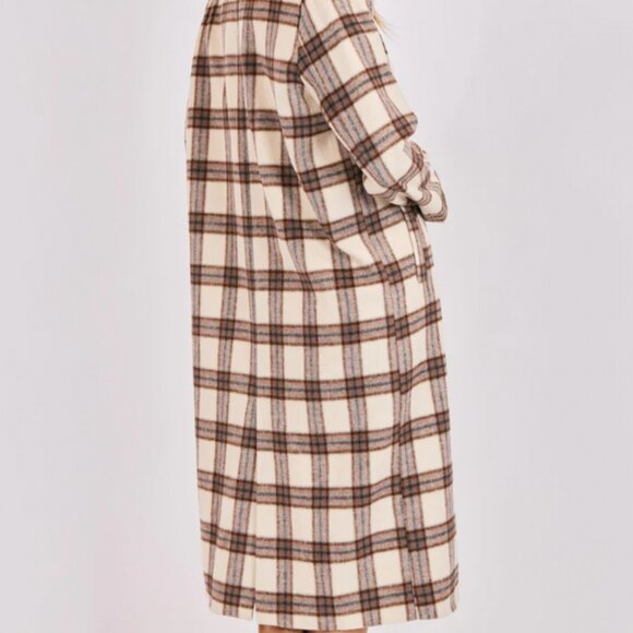 Sadie & Sage Manhattan hush plaid long coat - Picture 2 of 3